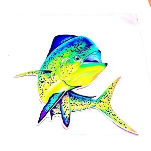 Dolphinfish Fishing Fisherman Sport Big Catch Decal Sticker WaterProof PVC Decor